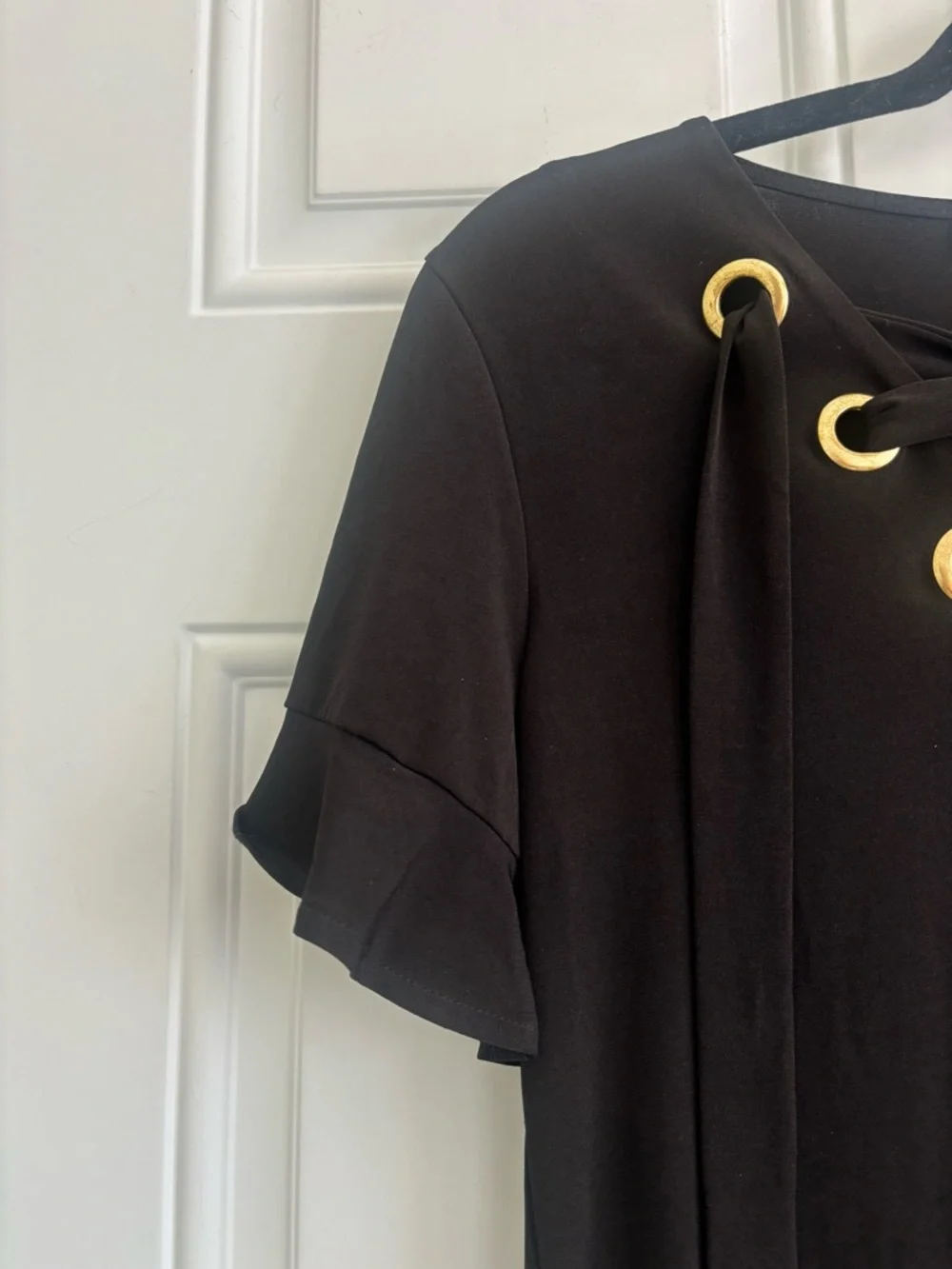 Michael Kors Black Knit Short Sleeve Dress, Size XS